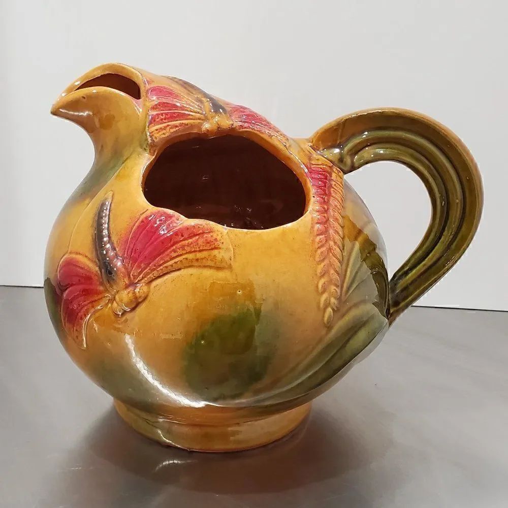 Round Tuscan Colors Dragon Fly Pitcher
